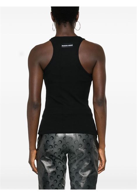 moon logo ribbed jersey tank top woman black MARINE SERRE | WTT014ACJER0011BK99